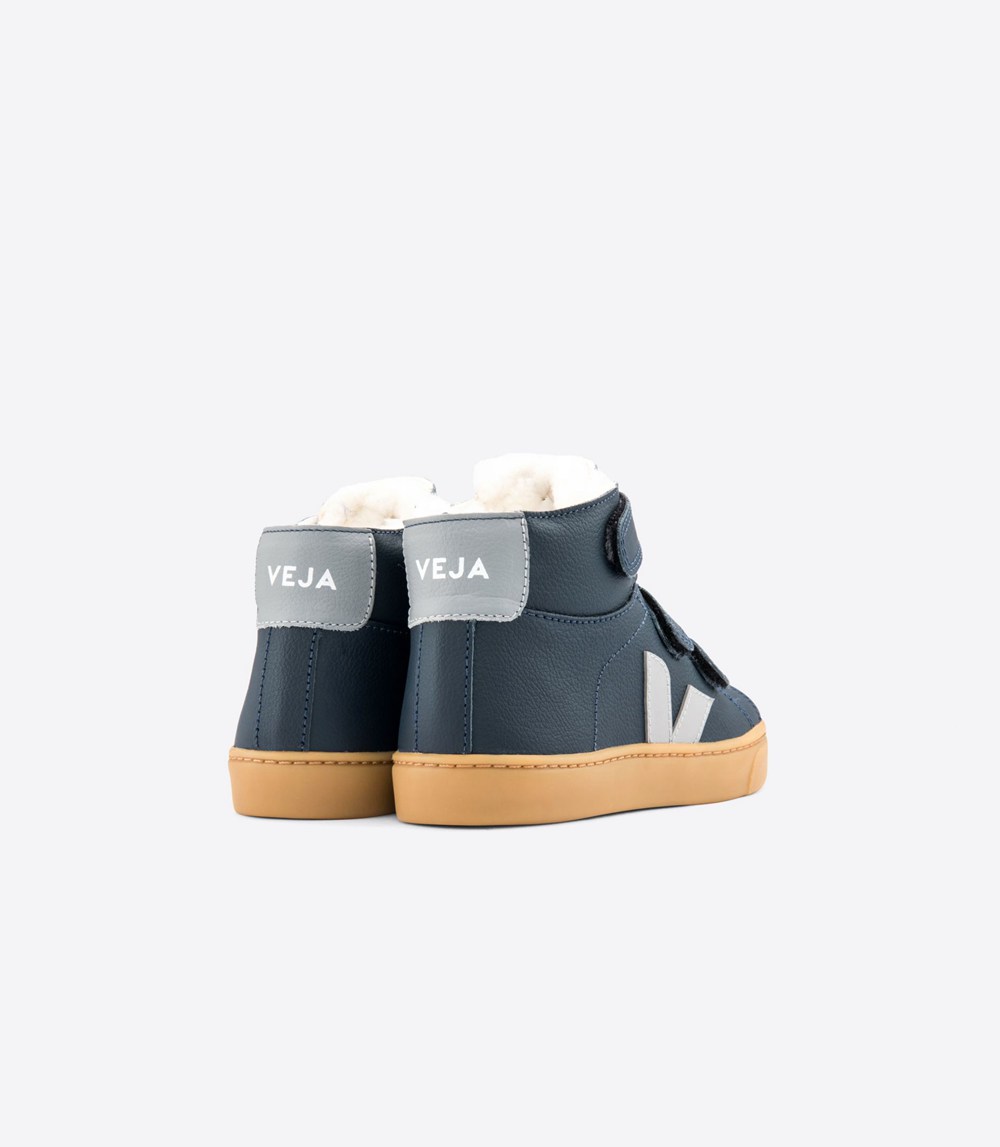 Veja Sneakers Barn - Esplar Mid Läder - Blå/Vita - 629875-EWT